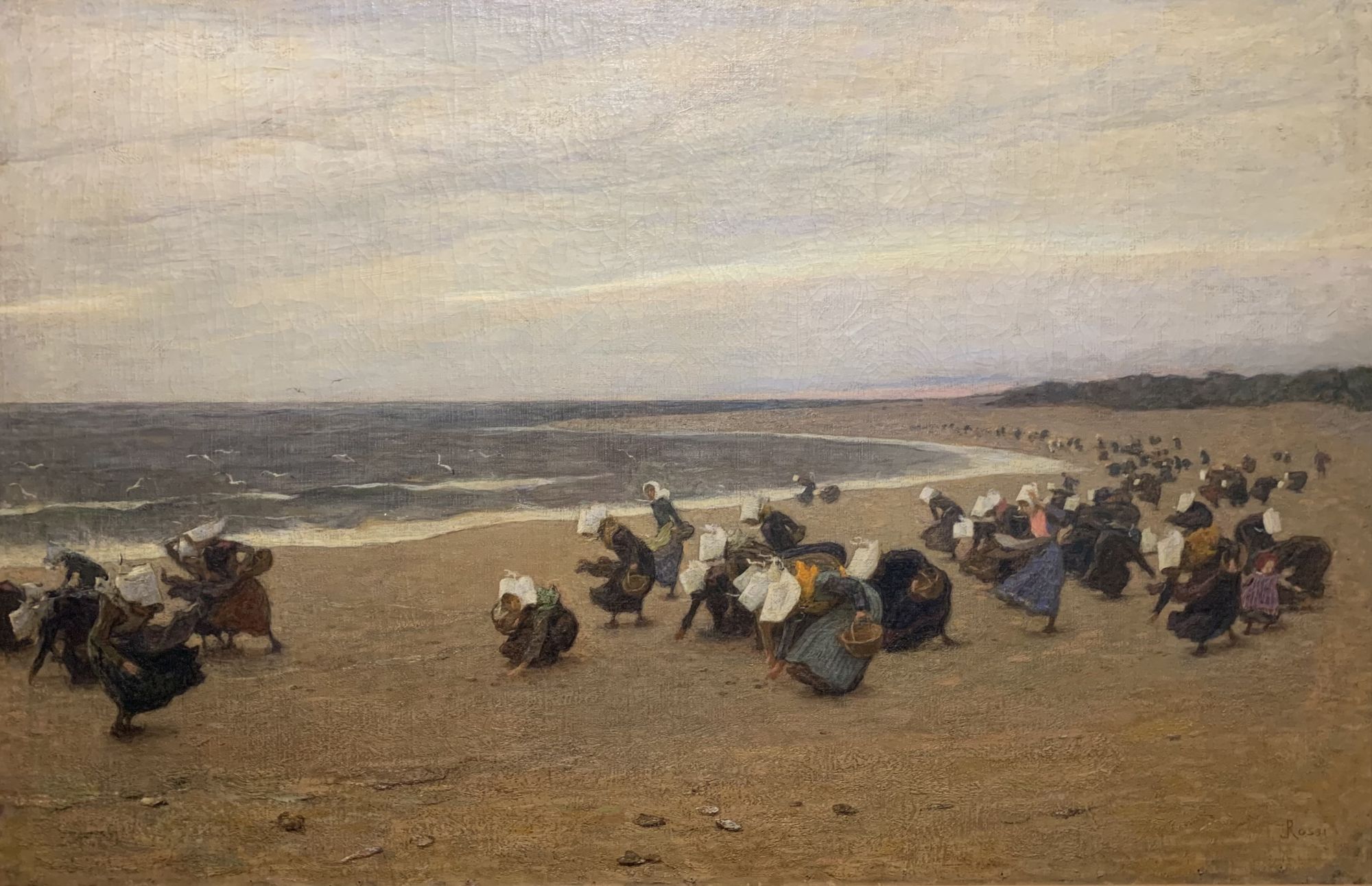 Luigi Rossi, La raccolta delle ostriche, Atlantico, 1905 - 1910, olio su tela