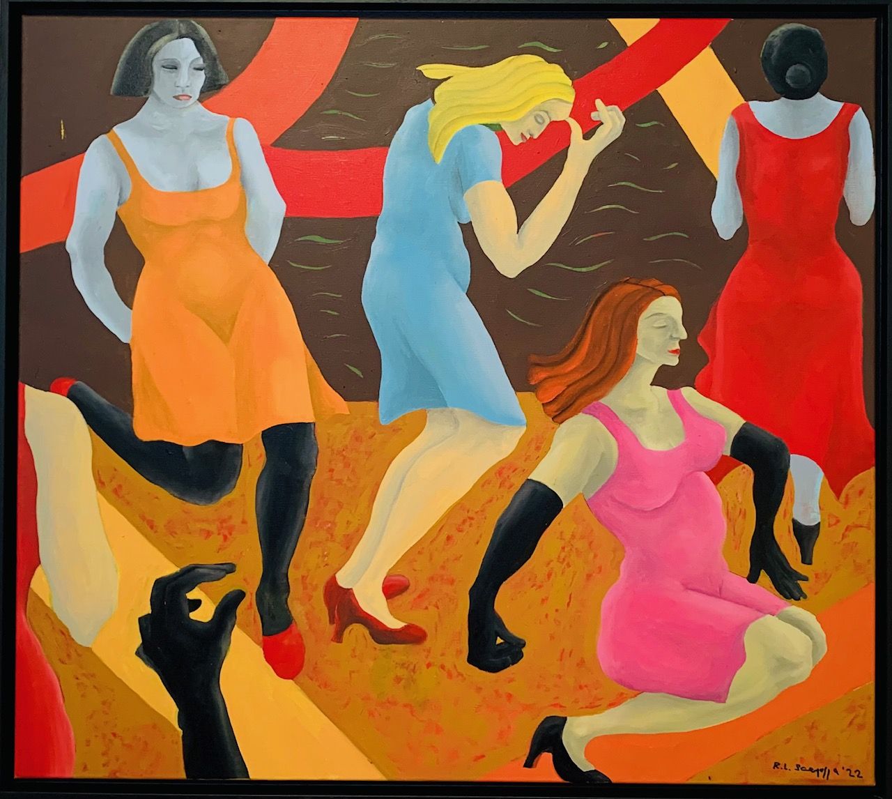 Renata Scapozza, Festa, 2022, olio su tela, 80 x 90 cm