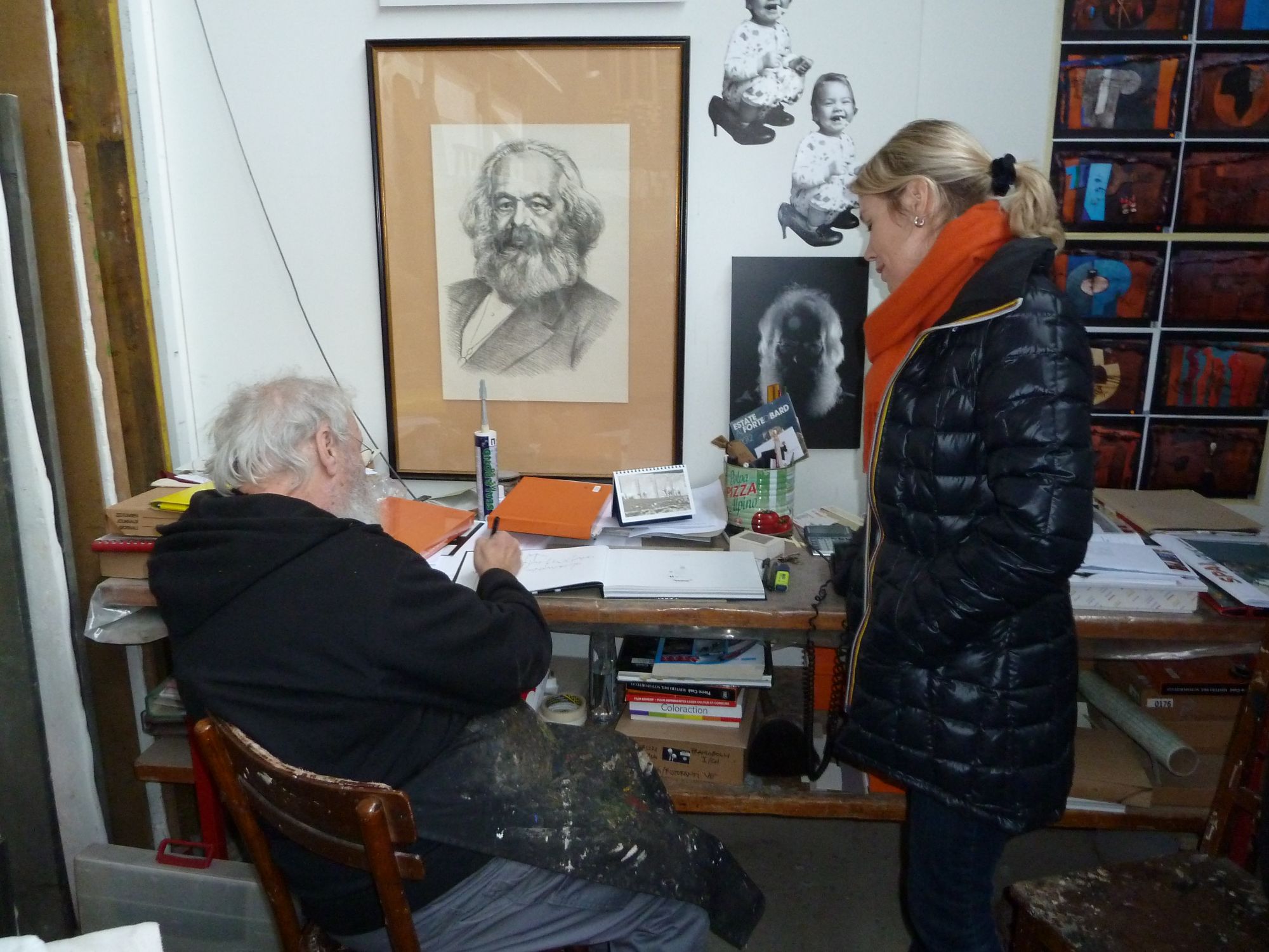 Pierre Casè con Marjan Carazzetti - Nello Studio dell'artista a Maggia - 18 novembre 2012
