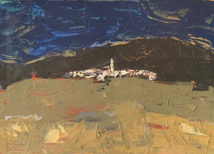 GATTI Luciano Luciano Gatti, Questi paesaggi ticinesi, 1972, olio su cartone, 32.2 x 45 cm