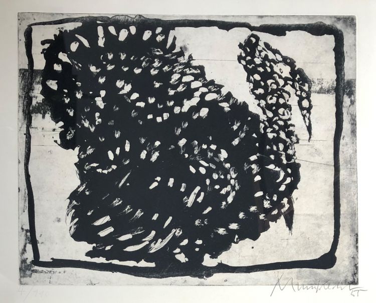 MUMPRECHT Rudolf Rudolf Mumprecht, Tacchino, 1955, incisione (4/10),40 x 52 cm