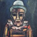 Oskar Althaus, Pierrot, Olio su compensato, 76 x 60 cm